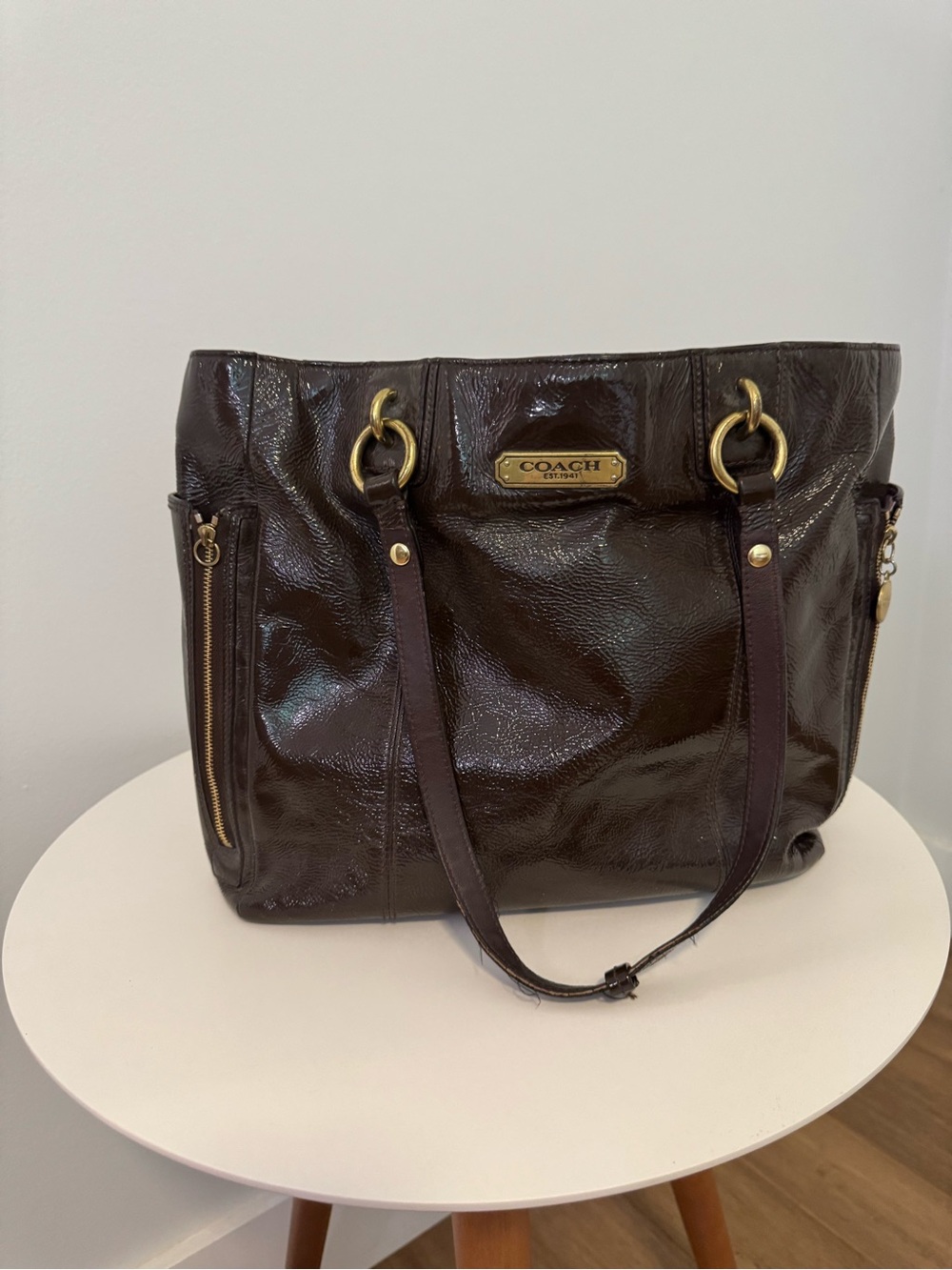 Coach Patent Leather Shoulder tote